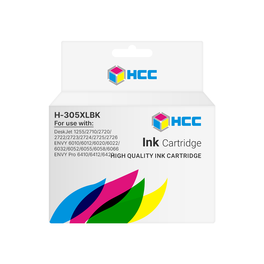HCC H-305XLBK Black Ink Cartridge Compatible with HP 305 Black