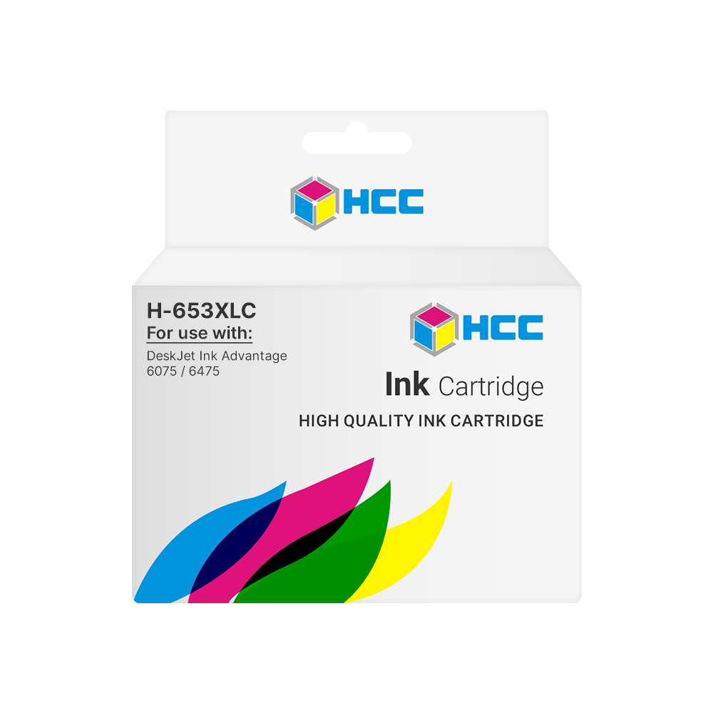 HCC H-653XLC Tri-Color Ink Cartridge Compatible with HP 653 Tri-color