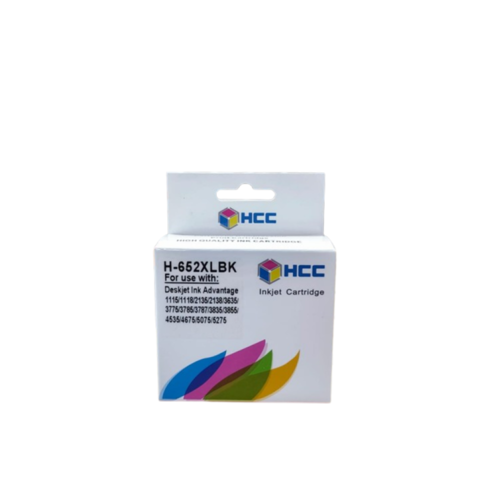 HCC HP-652XL Black Ink Cartridge