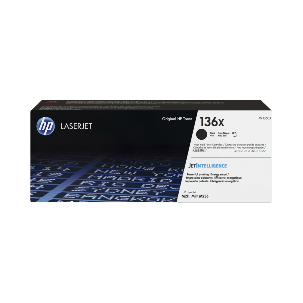 HP 136X High Yield Black Original LaserJet Toner Cartridge (W1360X)