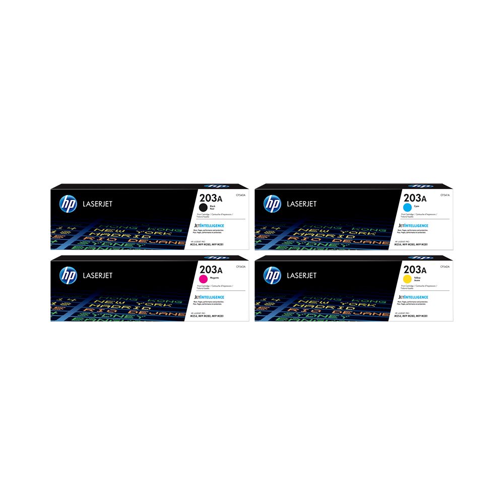 HP 203A Black-Cyan-Magenta-Yellow Original LaserJet Toner Cartridge Combo Pack