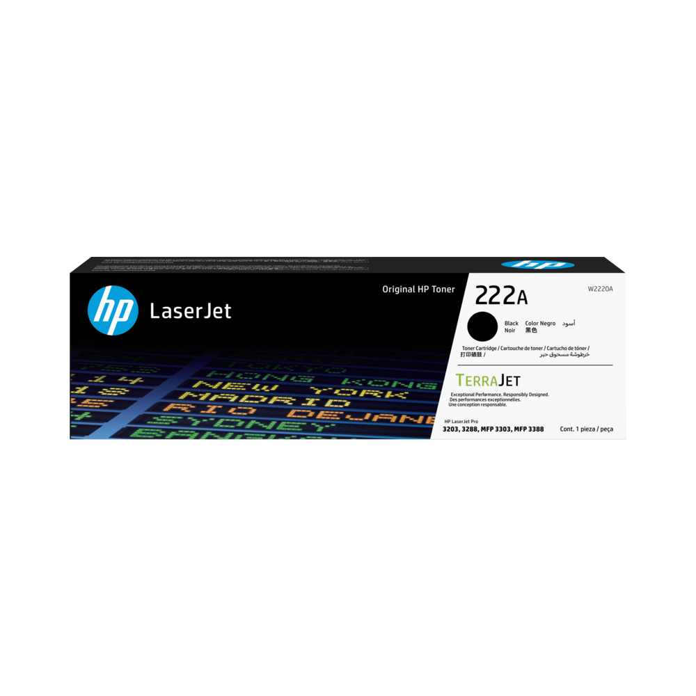 HP 222A Black Original LaserJet Toner Cartridge (W2220A)