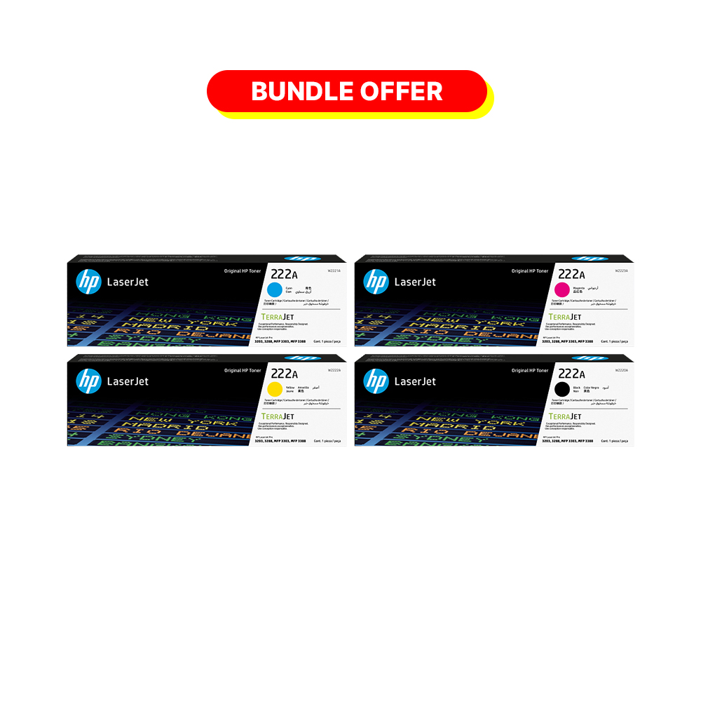 HP 222A Black-Cyan-Magenta-Yellow Toner Combo pack