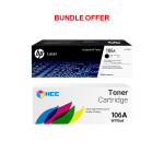 HP 106A Black Original Laser Toner Cartridge + HCC 106A Black (W1106A) Compatible LaserJet Toner Cartridge