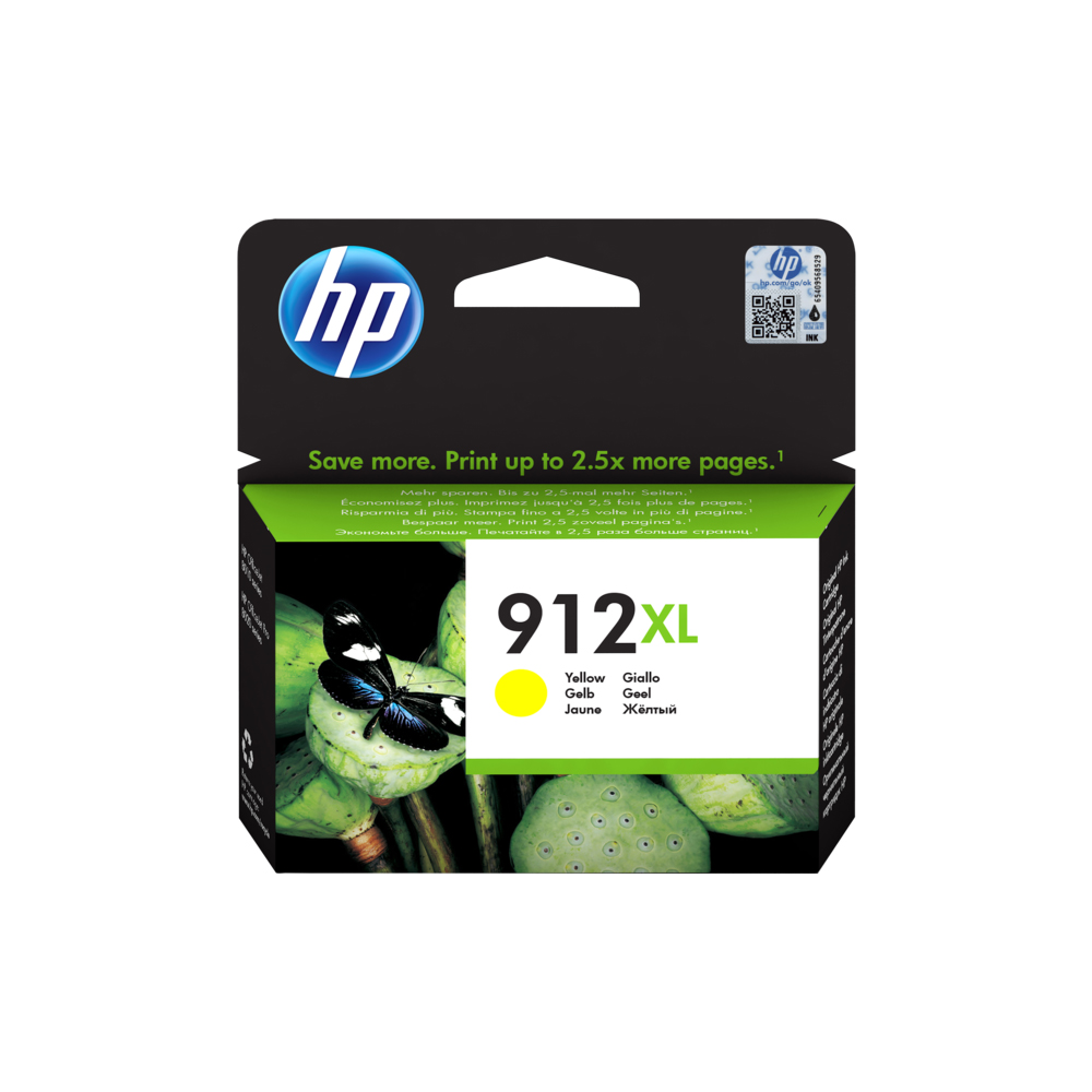 HP 912XL High Yield Yellow Original Ink Cartridge (3YL83AE)