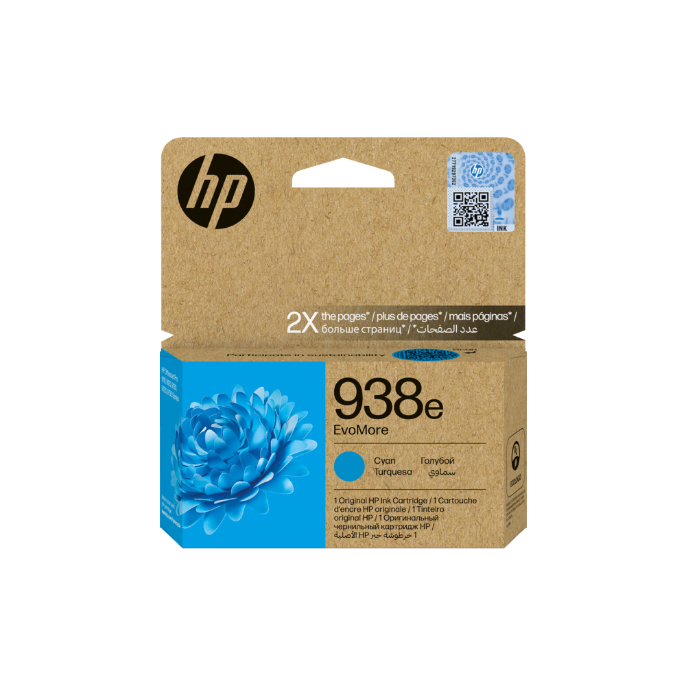 HP 938e EvoMore Cyan Original Ink Cartridge (4S6X9PE)