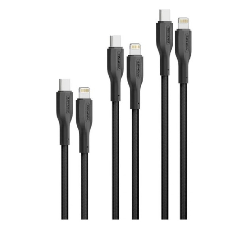 PROMATE CableKit-Ci 27W Power Delivery 3Pcs USB-C to Lightning Cable Kit