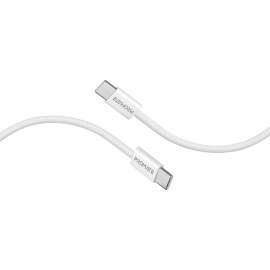PROMATE EcoLine-CC120 White Ultra-Fast 60W Power Delivery USB-C Fabric Braided Cable
