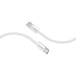 PROMATE EcoLine-Ci120 White 27W Power Delivery USB-C to Lightning Fabric Braided Cable