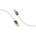 PROMATE LucidLine-CC120 White 100W Power Delivery Ultra-Fast USB-C Cable with Transparent Shells