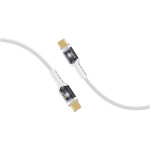 PROMATE LucidLine-CC200 White 100W Power Delivery Ultra-Fast USB-C Cable with Transparent Shells