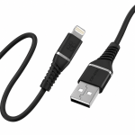 Promate - PowerLine-Ai120 High Tensile Strength Data Sync & Charge Cable with Lightning Connector- Black