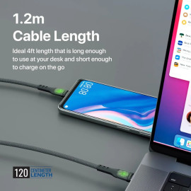 PROMATE TransLine-CC Black 60W Power Delivery Ultra-Fast USB-C Cable – Transparent Shell Design Type-C Cable