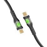 PROMATE TransLine-CC Black 60W Power Delivery Ultra-Fast USB-C Cable – Transparent Shell Design Type-C Cable