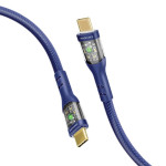 PROMATE TransLine-CC200 Navy 60W Power Delivery Ultra-Fast USB-C Cable with Transparent Shells