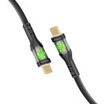 PROMATE TransLine-CC200 Black 60W Power Delivery Ultra-Fast USB-C Cable with Transparent Shells