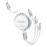 PROMATE TrioCord-R White 3-in-1 Ultra-Fast Retractable Multi-Connector Cable