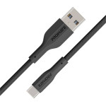 PROMATE xCord-AC Black Super Flexible USB-C Data & Charge Cable – Fast Charging Type-C Cable