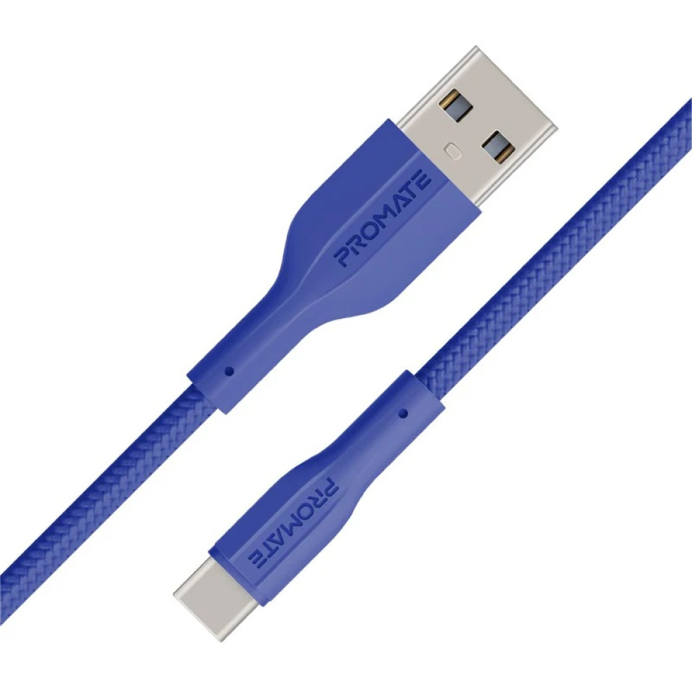 PROMATE xCord-AC Navy Super Flexible USB-C Data & Charge Cable – Fast Charging Type-C Cable