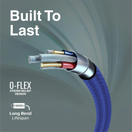 PROMATE xCord-AC Navy Super Flexible USB-C Data & Charge Cable – Fast Charging Type-C Cable