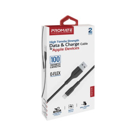 PROMATE xCord-Ai Black High Tensile Strength Lightning Data & Charge Cable for Apple Devices