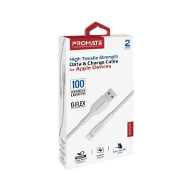 PROMATE xCord-Ai White High Tensile Strength Lightning Data & Charge Cable for Apple Devices