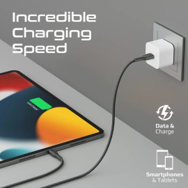 PROMATE xCord-Ai200 Black USB to Lightning Cable – Super Flexible 2A Charging Cable for iPhone & iPad
