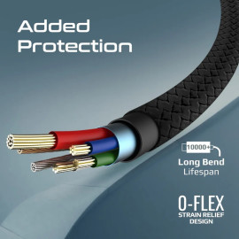 PROMATE xCord-Ai200 Black USB to Lightning Cable – Super Flexible 2A Charging Cable for iPhone & iPad