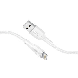 PROMATE xCord-Ai200 White USB to Lightning Cable – Super Flexible 2A Fast Charging Cable for iPhone & iPad