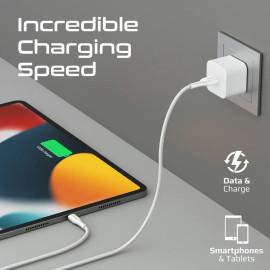 PROMATE xCord-Ai200 White USB to Lightning Cable – Super Flexible 2A Fast Charging Cable for iPhone & iPad