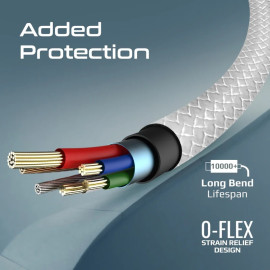 PROMATE xCord-Ai200 White USB to Lightning Cable – Super Flexible 2A Fast Charging Cable for iPhone & iPad