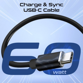 PROMATE PERK Compact All in 1 Charging Cable and Travel Kit 60W Black – USB-C Fast Charge Travel Kit
