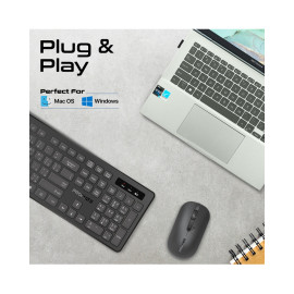Promate ProCombo-13 Sleek Profile Full-Size Wireless Keyboard and Mouse EN-AR
