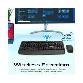 Promate ProCombo-14 Ergonomic Wireless Multimedia Keyboard with Palm Rest and Ambidextrous Mouse EN-AR