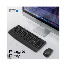 Promate ProCombo-14 Ergonomic Wireless Multimedia Keyboard with Palm Rest and Ambidextrous Mouse EN-AR