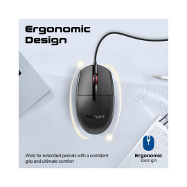 Promate CM-1200 Ergonomic Design Wired Optical Mouse