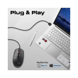 Promate CM-1200 Ergonomic Design Wired Optical Mouse