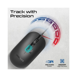 Promate CM-2400 MaxComfort™ Adjustable DPI Wired Optical Mouse