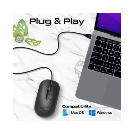 Promate CM-2400 MaxComfort™ Adjustable DPI Wired Optical Mouse