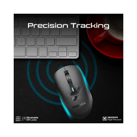 Promate Samo Dual Mode Rechargeable Wireless Mouse with BT & RF Connectivity - Black