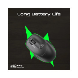 Promate UniGlide EZGrip™ Ergonomic Wireless Mouse - Black