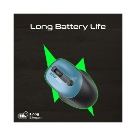 Promate UniGlide EZGrip™ Ergonomic Wireless Mouse - Blue