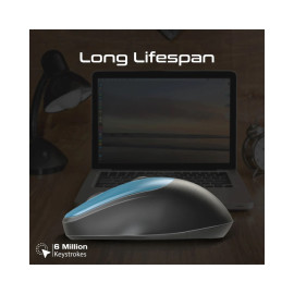 Promate UniGlide EZGrip™ Ergonomic Wireless Mouse - Blue