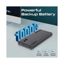 Promate Bolt-10PD 10000mAh Compact Smart Charging Power Bank with 20W PD Dual USB-C and 22.5W USB-A Ports