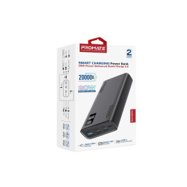 Promate Bolt-20PD 20000mAh Compact Smart Charging Power Bank with 20W PD Dual USB-C and 22.5W USB-A Ports