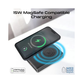 Promate Blade-10 10,000mAh Ultra-Compact Aluminum Crafted MagSafe Compatible Wireless Charging PowerBank - Black