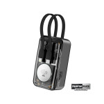 Promate Mavrix 10000mAh 35W Transparent Smartphone and Apple Watch Charging Power Bank with USB-C & Lightning Cable - Black
