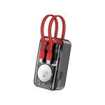 Promate Mavrix 10000mAh 35W Transparent Smartphone and Apple Watch Charging Power Bank with USB-C & Lightning Cable - Red