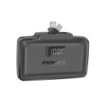 Promate PowerUp-10Duo 10,000 mAh Ultra-Compact Fast Charging Power Bank with Dual folding USB-C and Lightning Connectors - Black