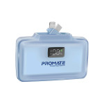 Promate PowerUp-10Duo 10,000 mAh Ultra-Compact Fast Charging Power Bank with Dual folding USB-C and Lightning Connectors - Blue
